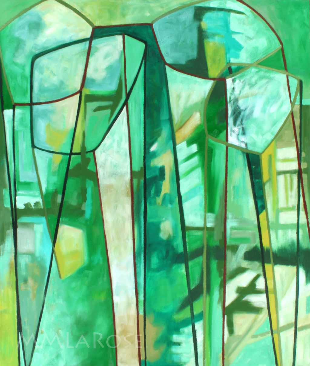 Green with Lines - Vert avec lignes - Michèle LaRose