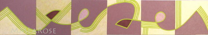 Cursive Suite / Suite cursive 2020, oil on canvas/ huile sur toile, 6x12x12", (Inv.674-679)